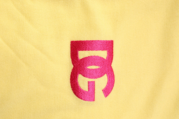 Yellow Cotton Logo Collared Polo T-shirt
