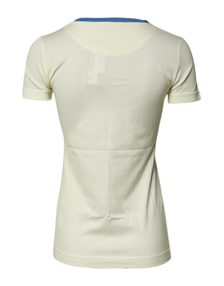 Light Yellow Cotton Short Sleeve T-shirt