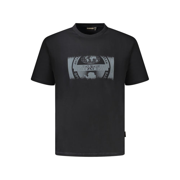 Black Cotton Men T-Shirt