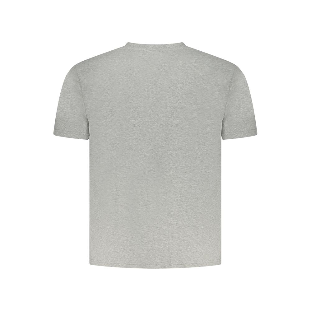 Gray Cotton Men T-Shirt