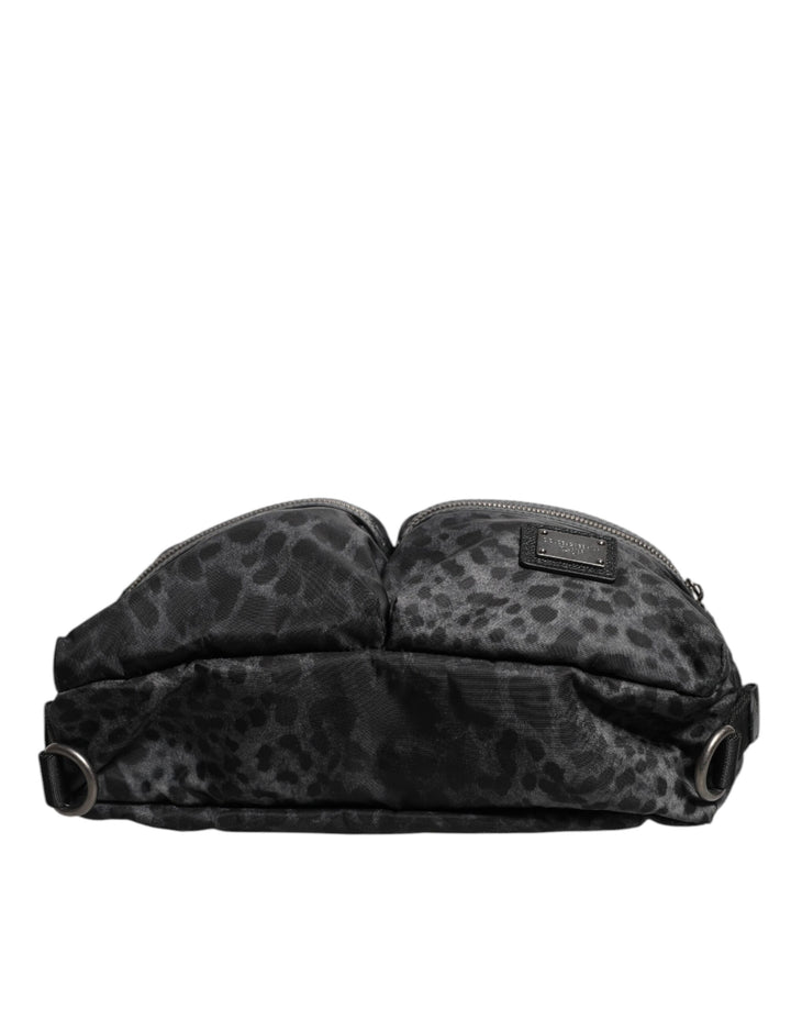 Black Gray Leopard DG Logo Belt Waist Fanny Pack Bag
