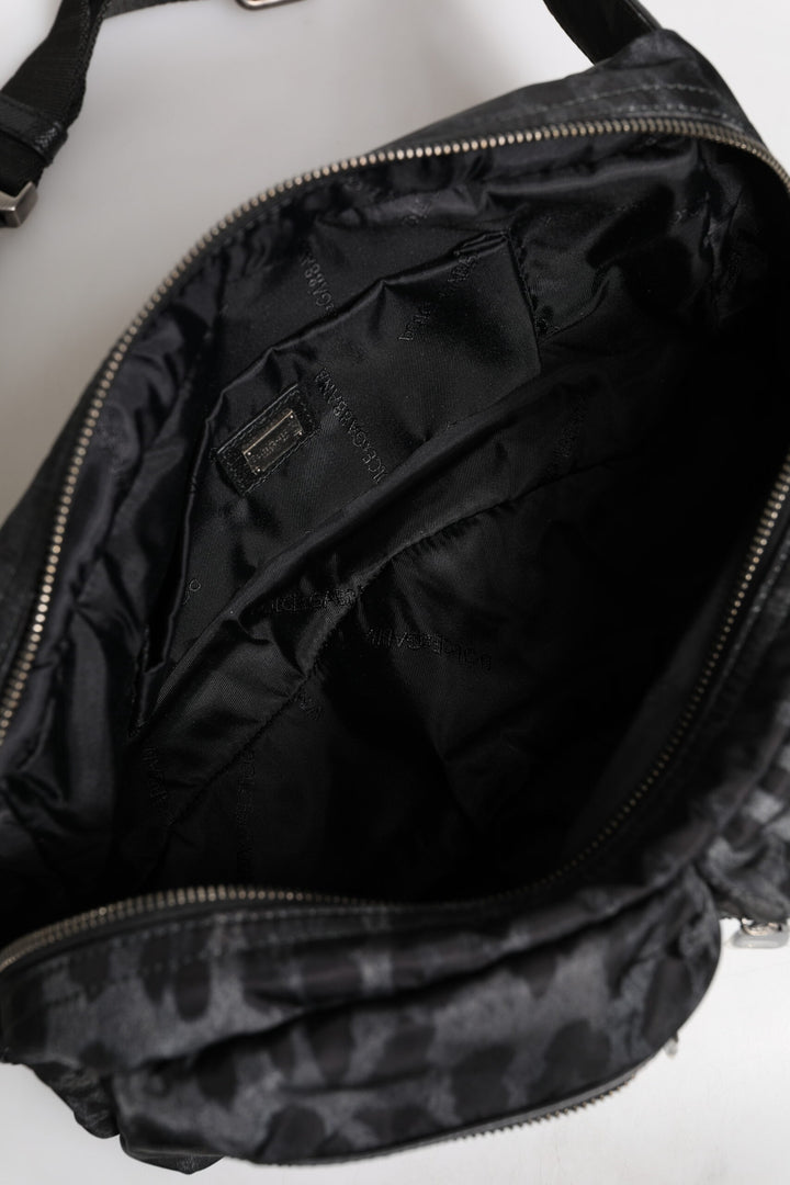 Black Gray Leopard DG Logo Belt Waist Fanny Pack Bag