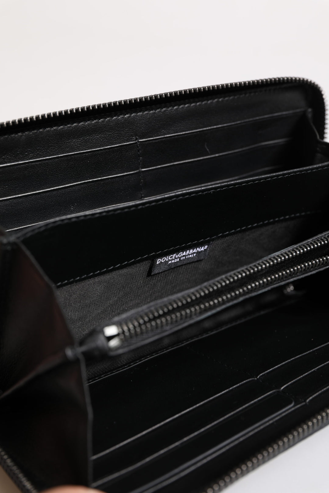 Black Blue Exotic Leather Embossed Continental Wallet