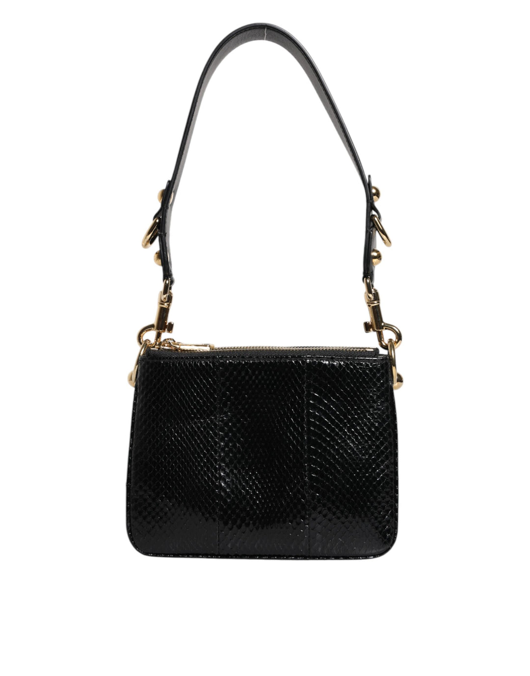 Black Exotic Leather Shoulder Sling Clutch Bag