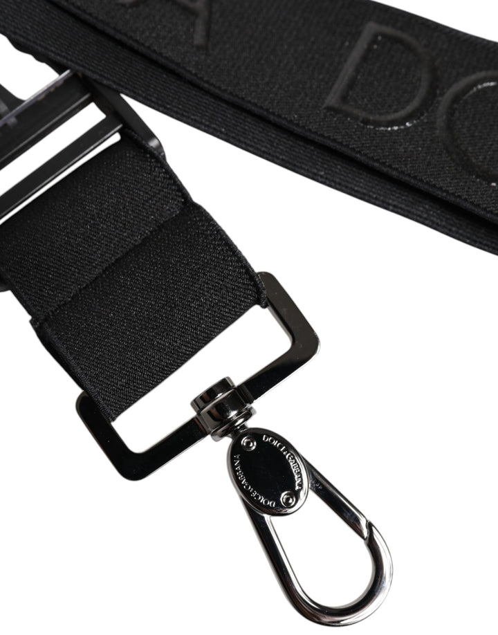 Black Stretch Polyester Rubberised DG Logo Keychain