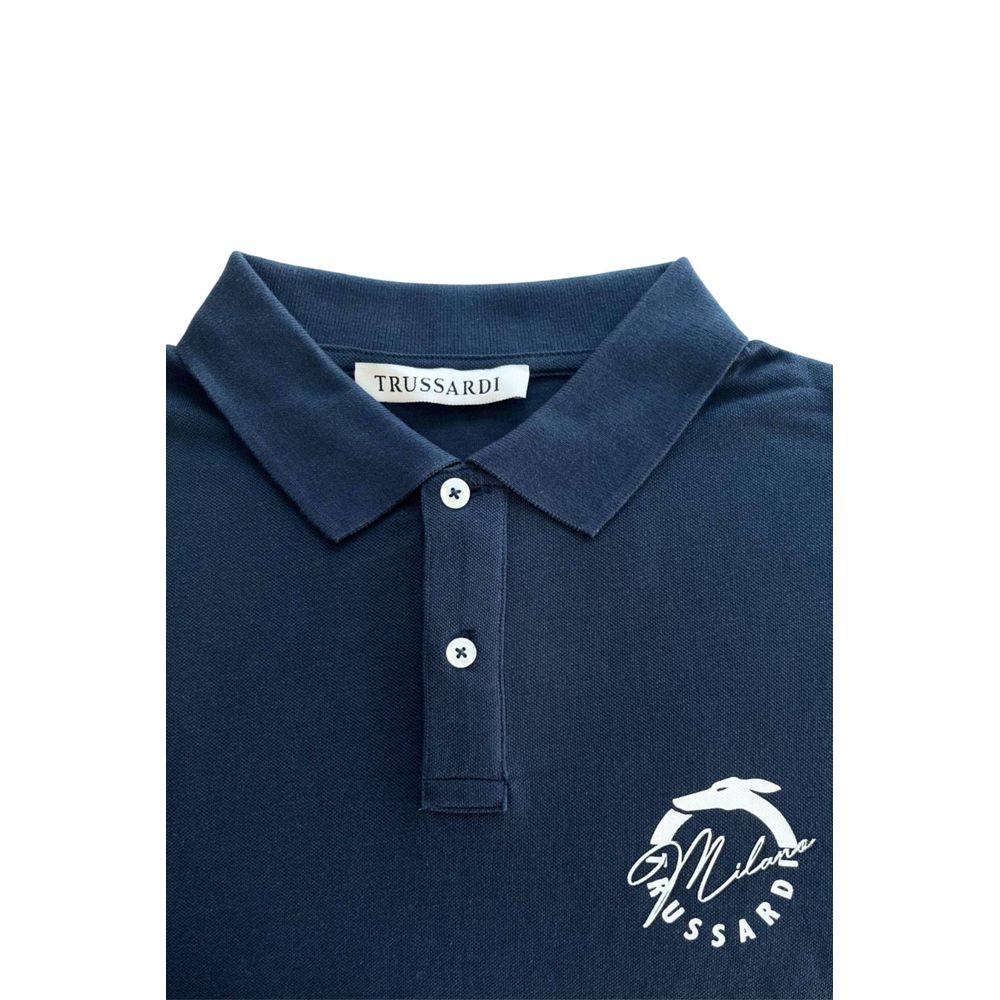 Blue Cotton Polo Shirt