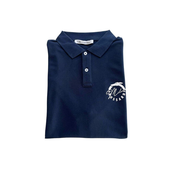 Blue Cotton Polo Shirt