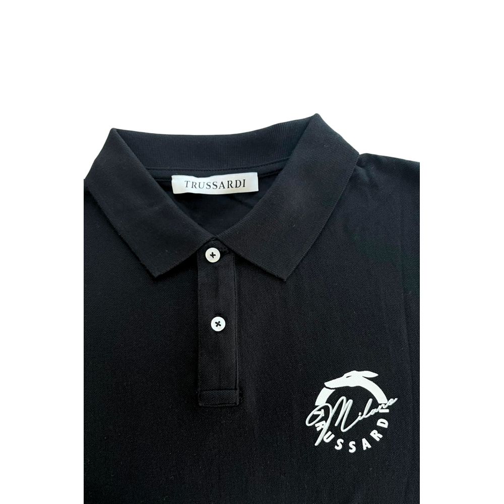 Black Cotton Polo Shirt