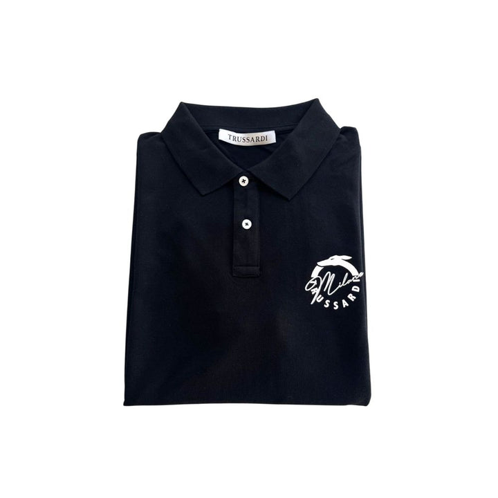 Black Cotton Polo Shirt