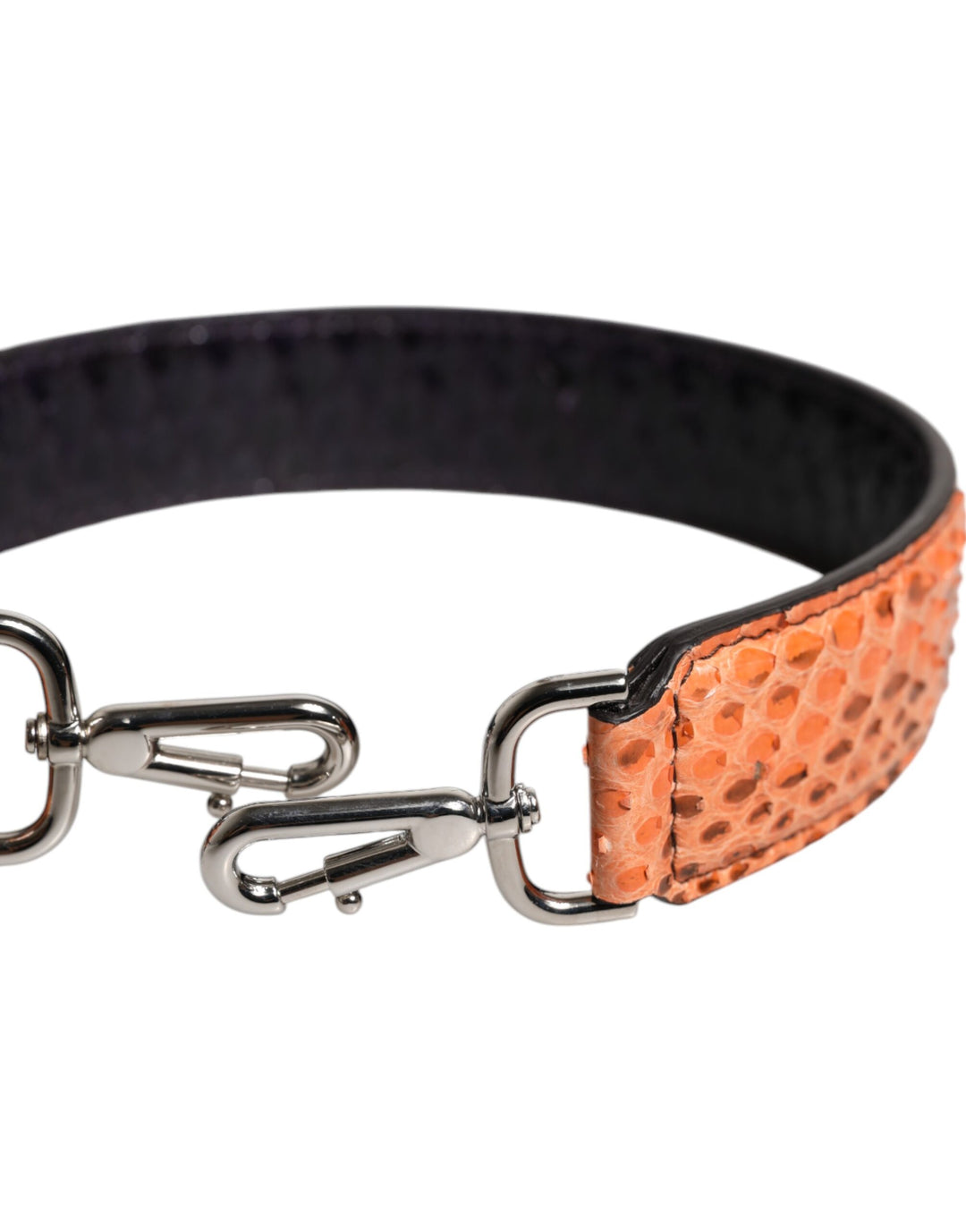 Black Beige Exotic Leather Bag Shoulder Strap