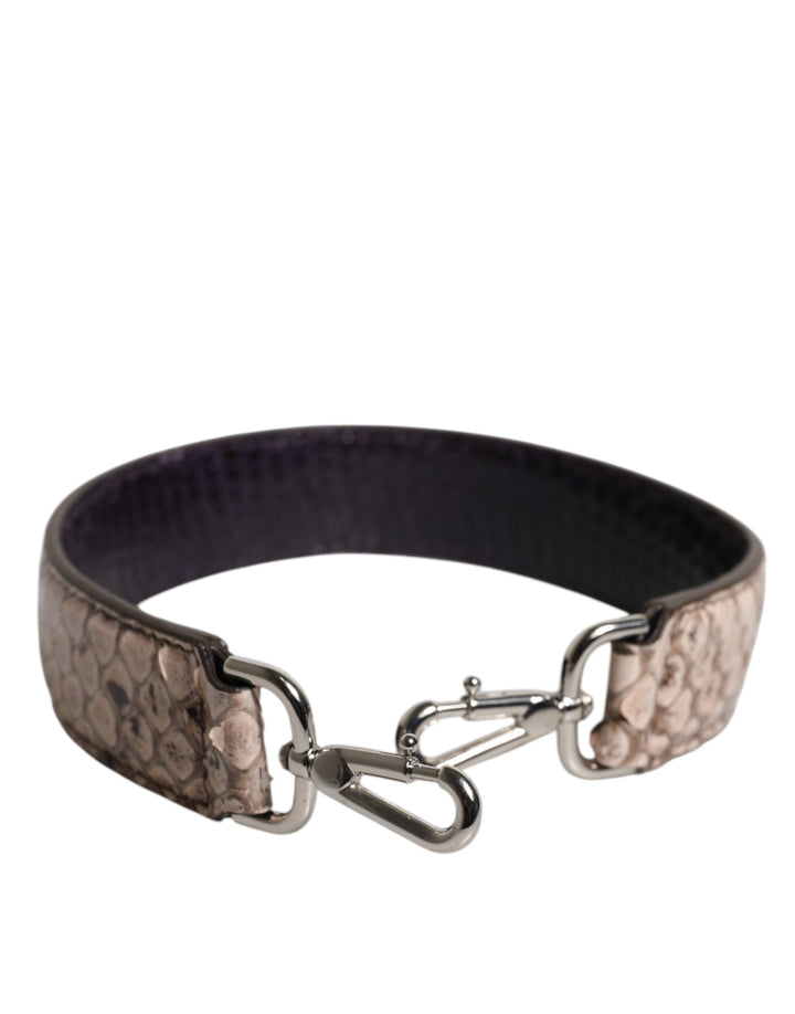 Black Cream Exotic Leather Bag Shoulder Strap