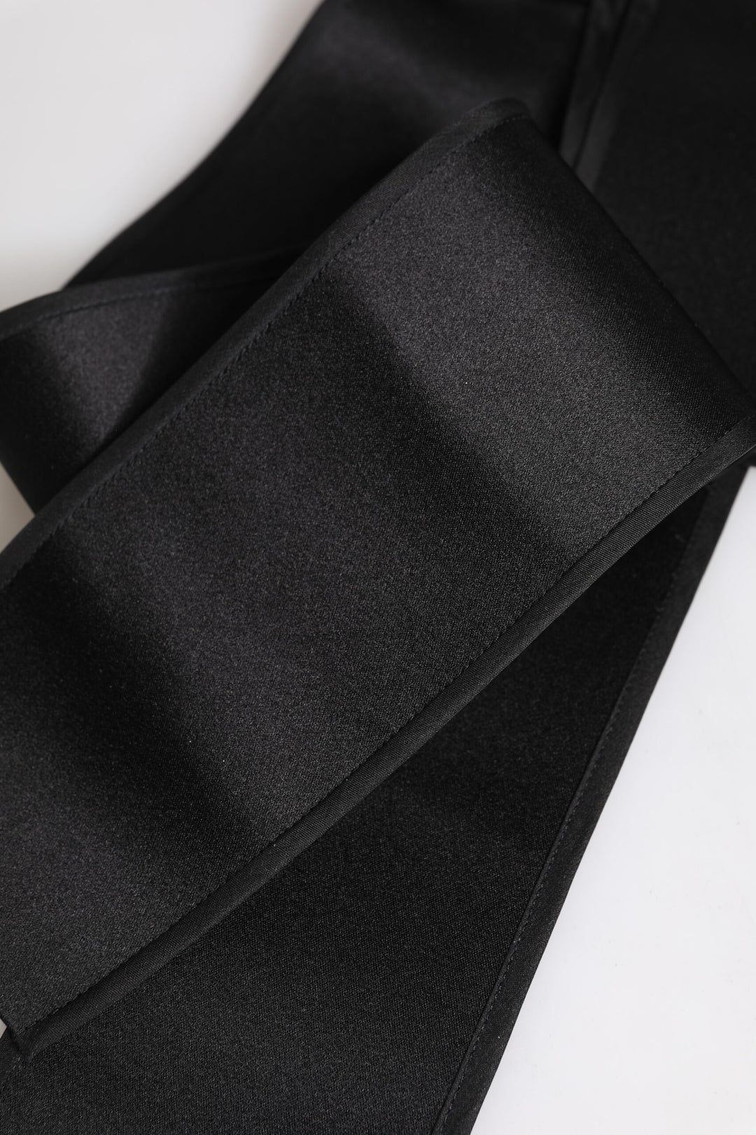 Black Satin Wide Waist Belt