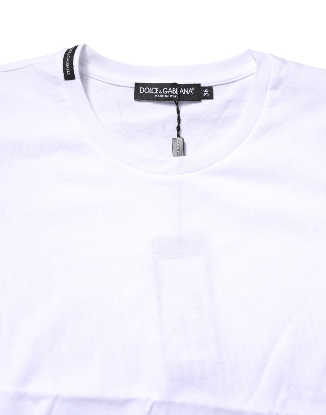 White Cotton Crew Neck Short Sleeves T-shirt