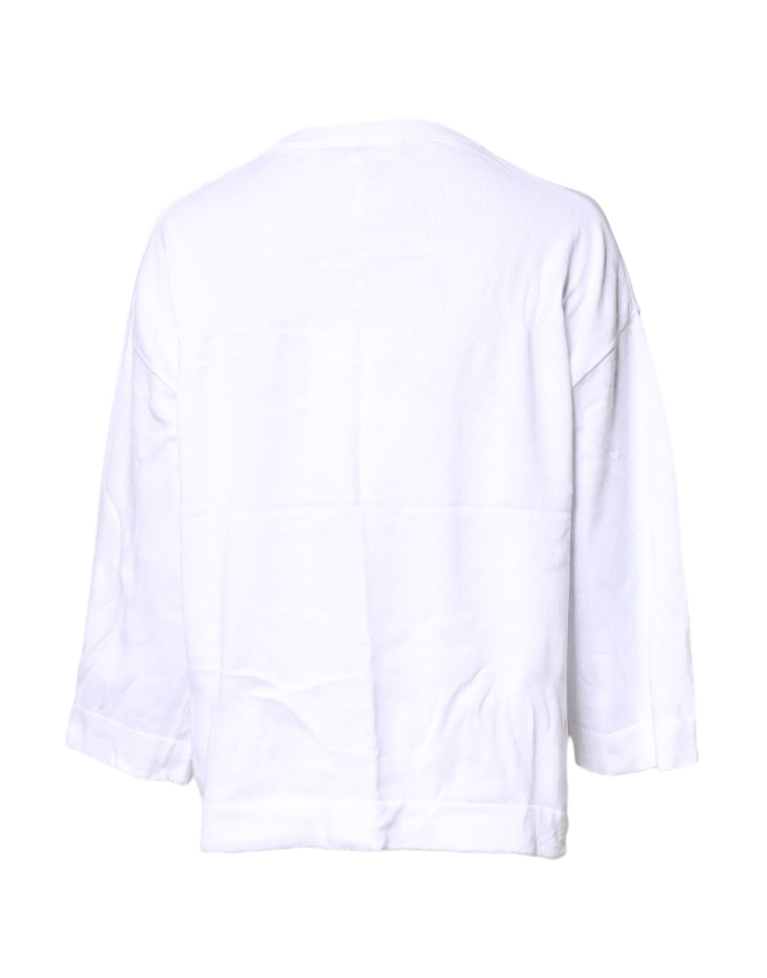 White Graphic Print Cotton Long Sleeves T-shirt