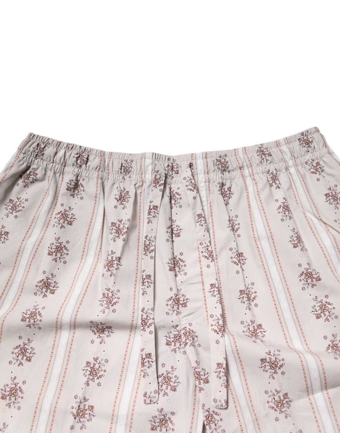 Beige Floral Print Cotton Men Pajama Set Sleepwear