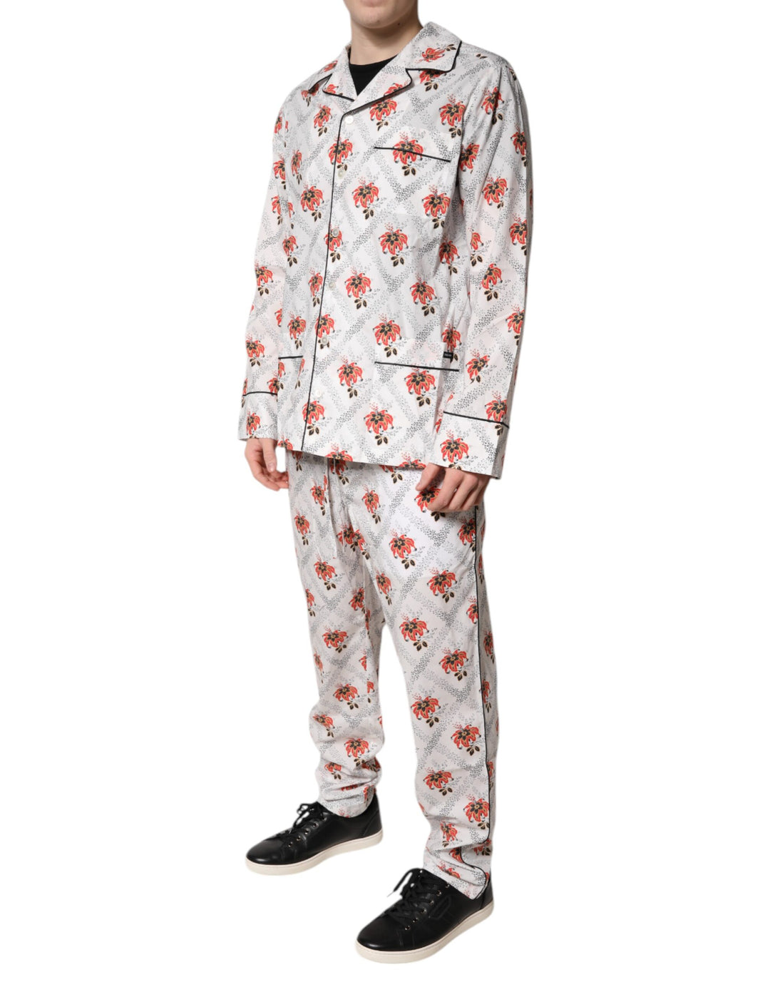 Multicolor Floral Print Cotton Pajama Set Sleepwear