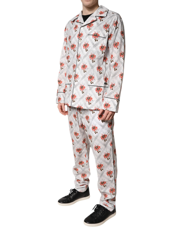 Multicolor Floral Print Cotton Pajama Set Sleepwear