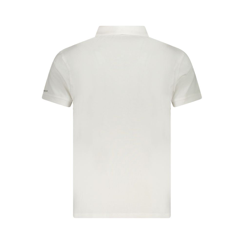 White Cotton Men Polo Shirt