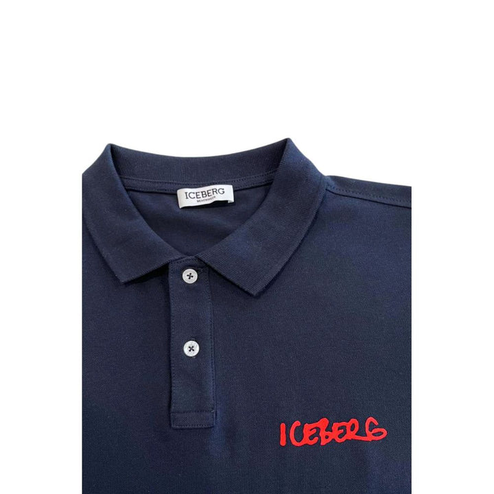 Blue Cotton Polo Shirt