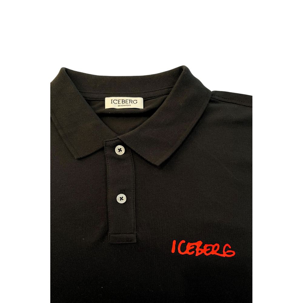 Black Cotton Polo Shirt