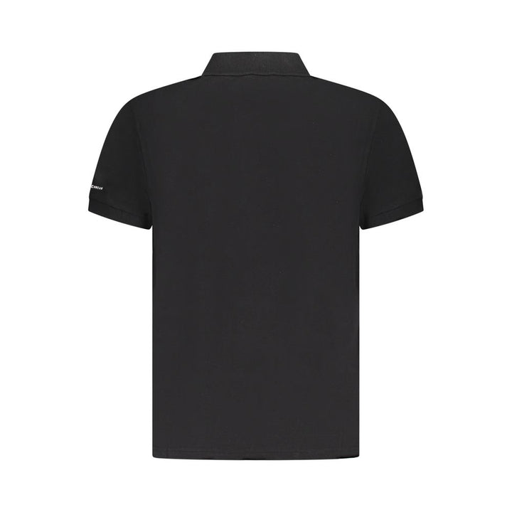 Black Cotton Men Polo Shirt