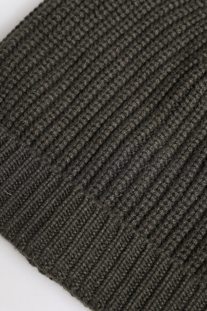 Dark Gray Cashmere Knit Winter Beanie Hat