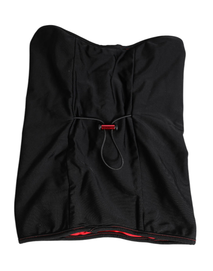 Black Nylon Knitted Neck Warmer Balaclava Scarf