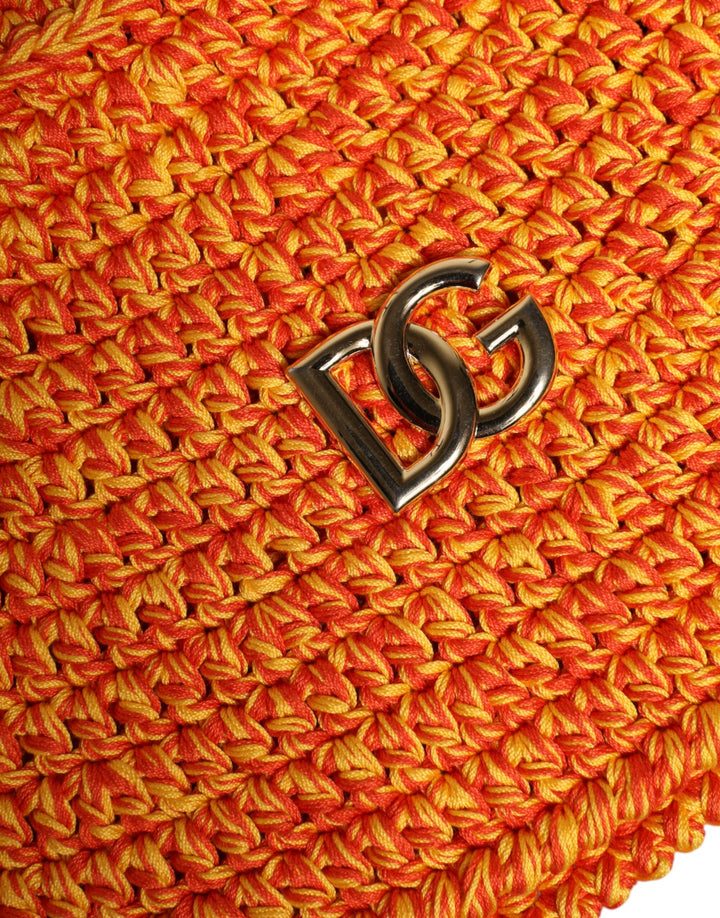Orange Cotton Crochet DG Logo Bucket  Hat