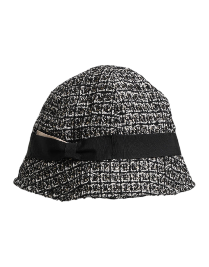 Black Cotton Blend Bucket Hat