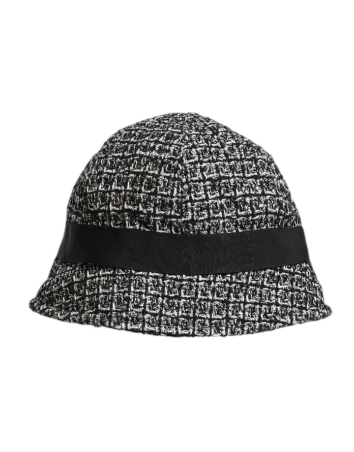 Black Cotton Blend Bucket Hat