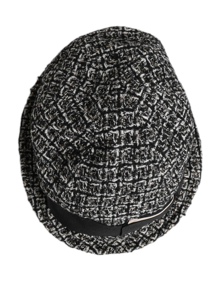 Black Cotton Blend Bucket Hat