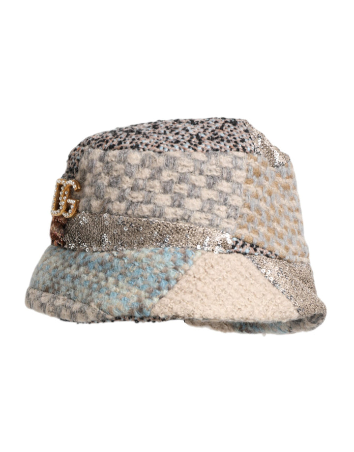 Multicolor Patchwork Embellished Bucket Hat