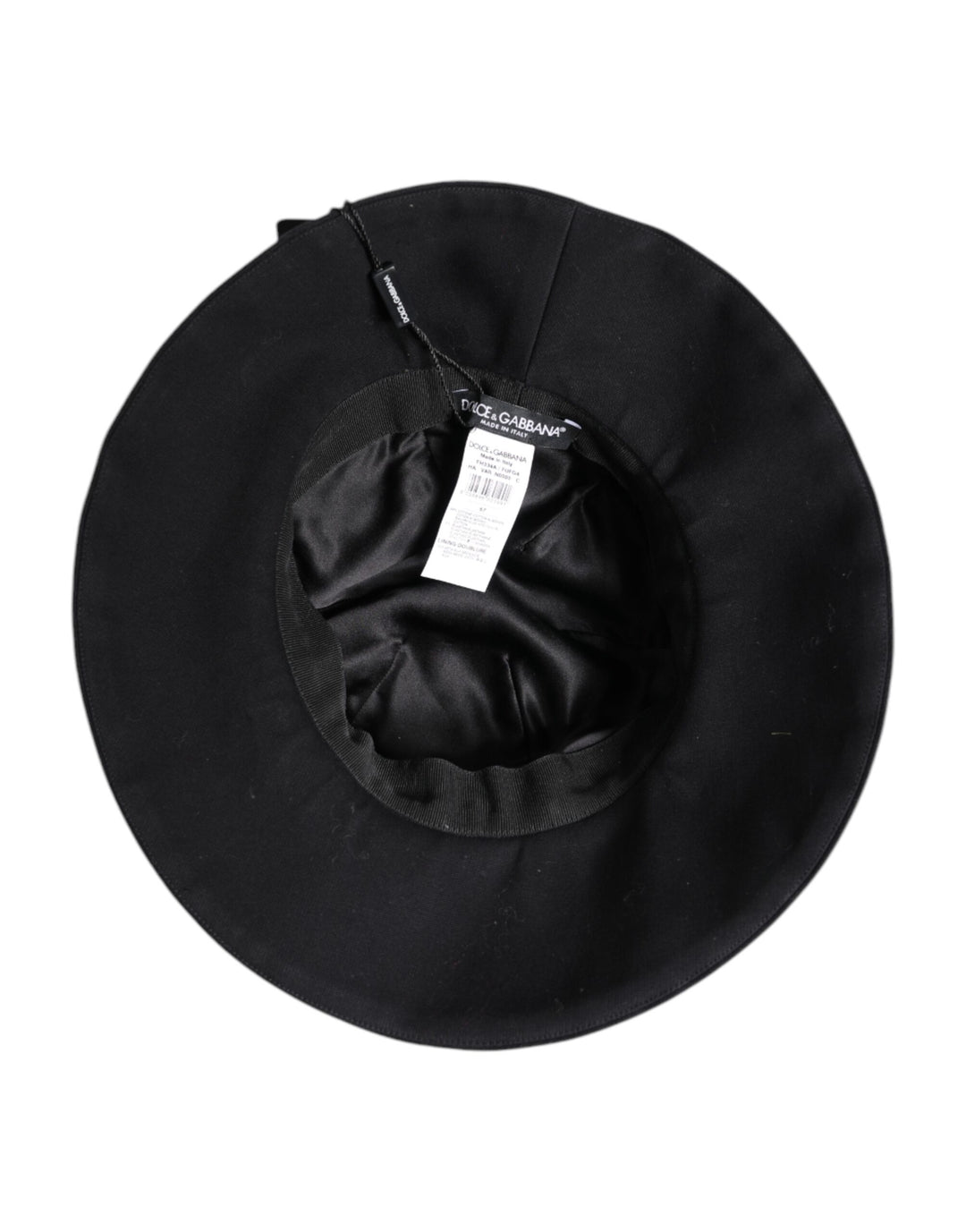 Black Cotton Wide Brim Bucket Hat