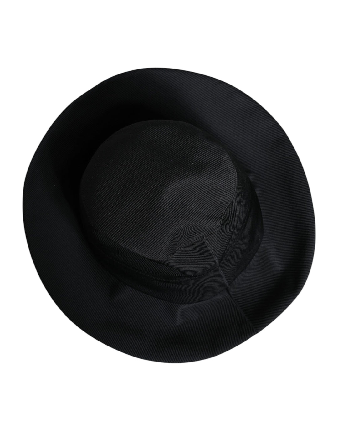 Black Cotton Wide Brim Fedora Hat
