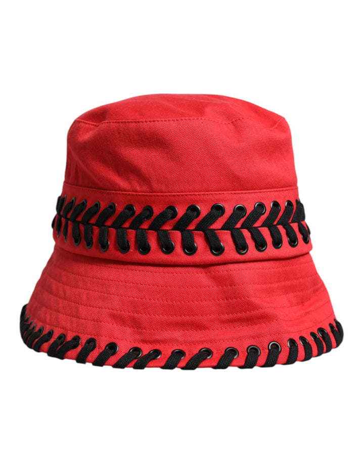 Red Lace Polyester Wide Brim Bucket Hat