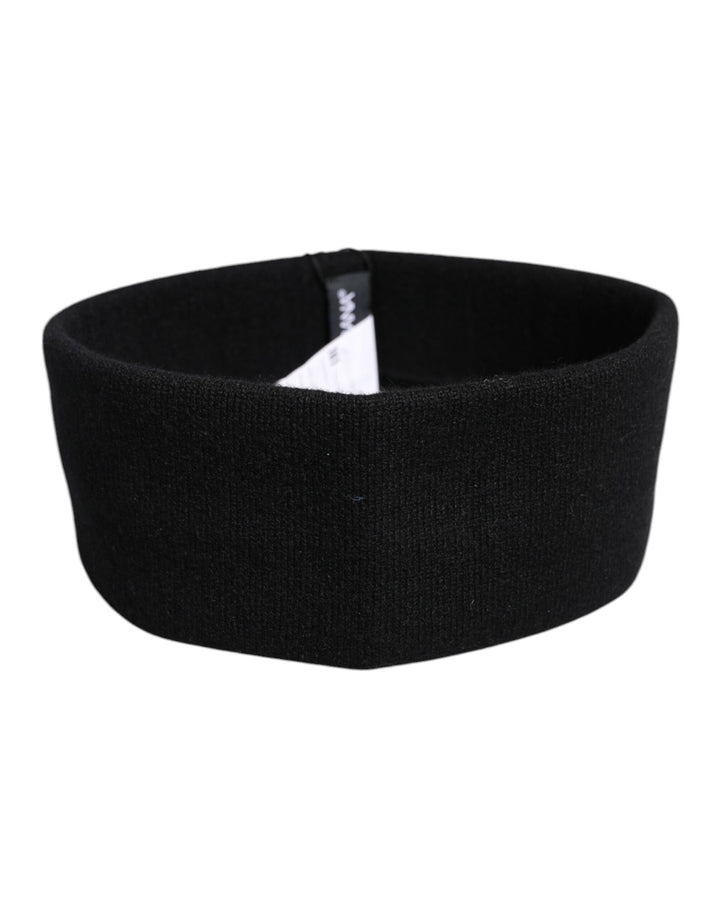 Black Cashmere Knitted Women Head Band Hat