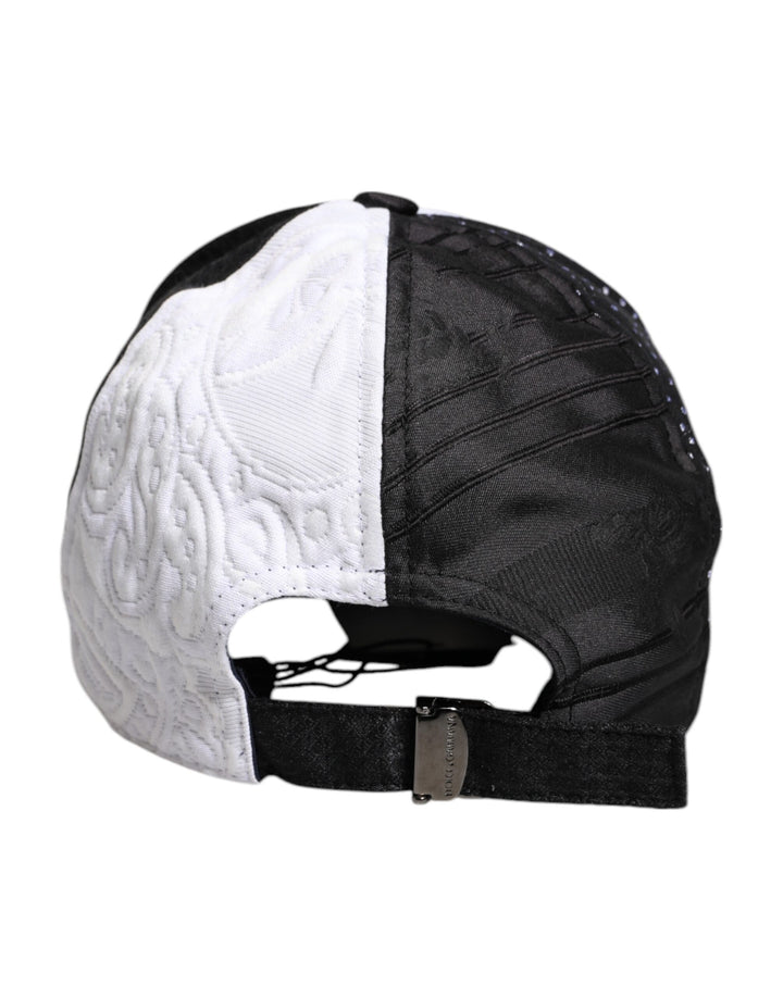 White Black Polka Dot Feathers Baseball Cap