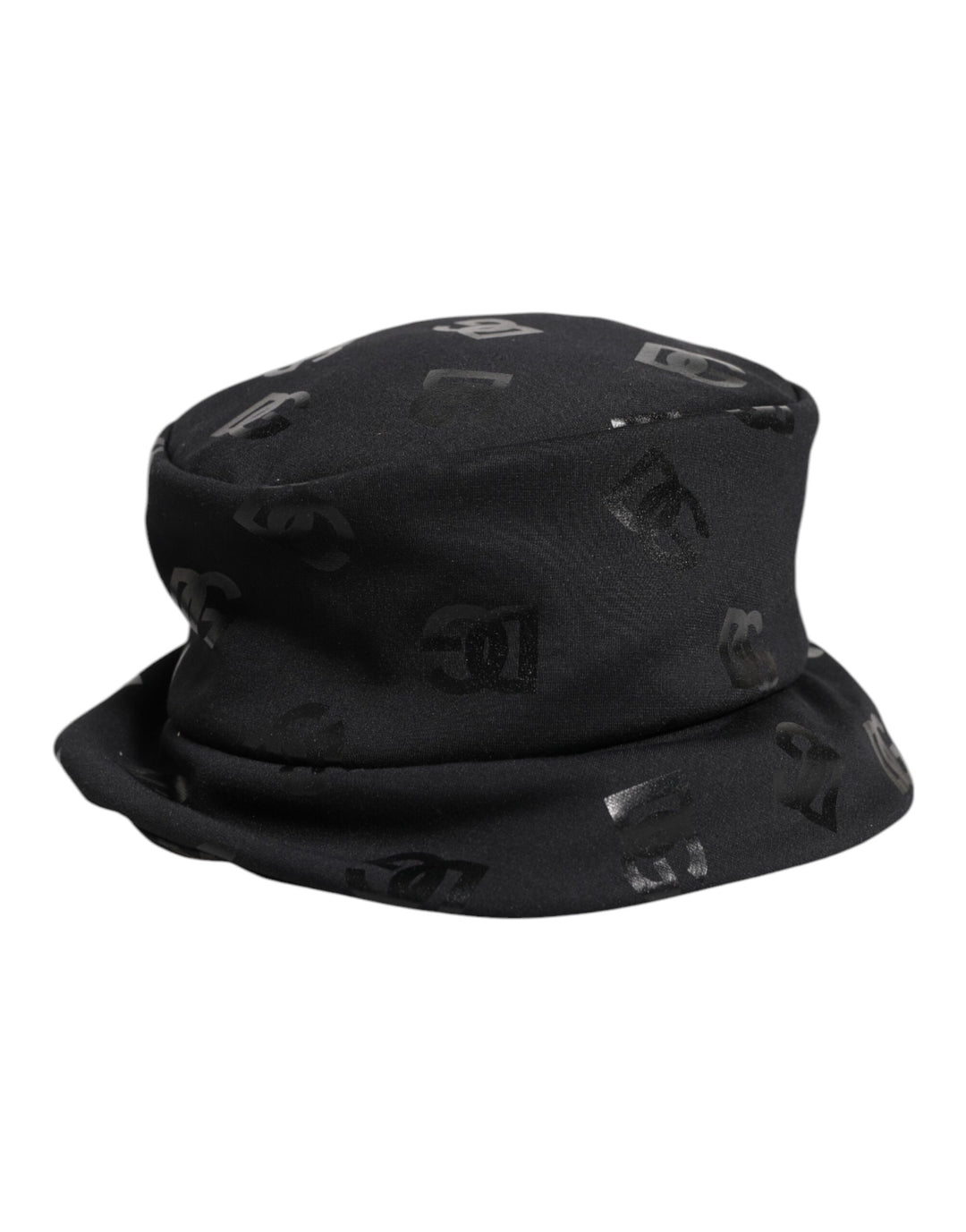Black DG Monogram Polyester Jacquard Bucket Hat