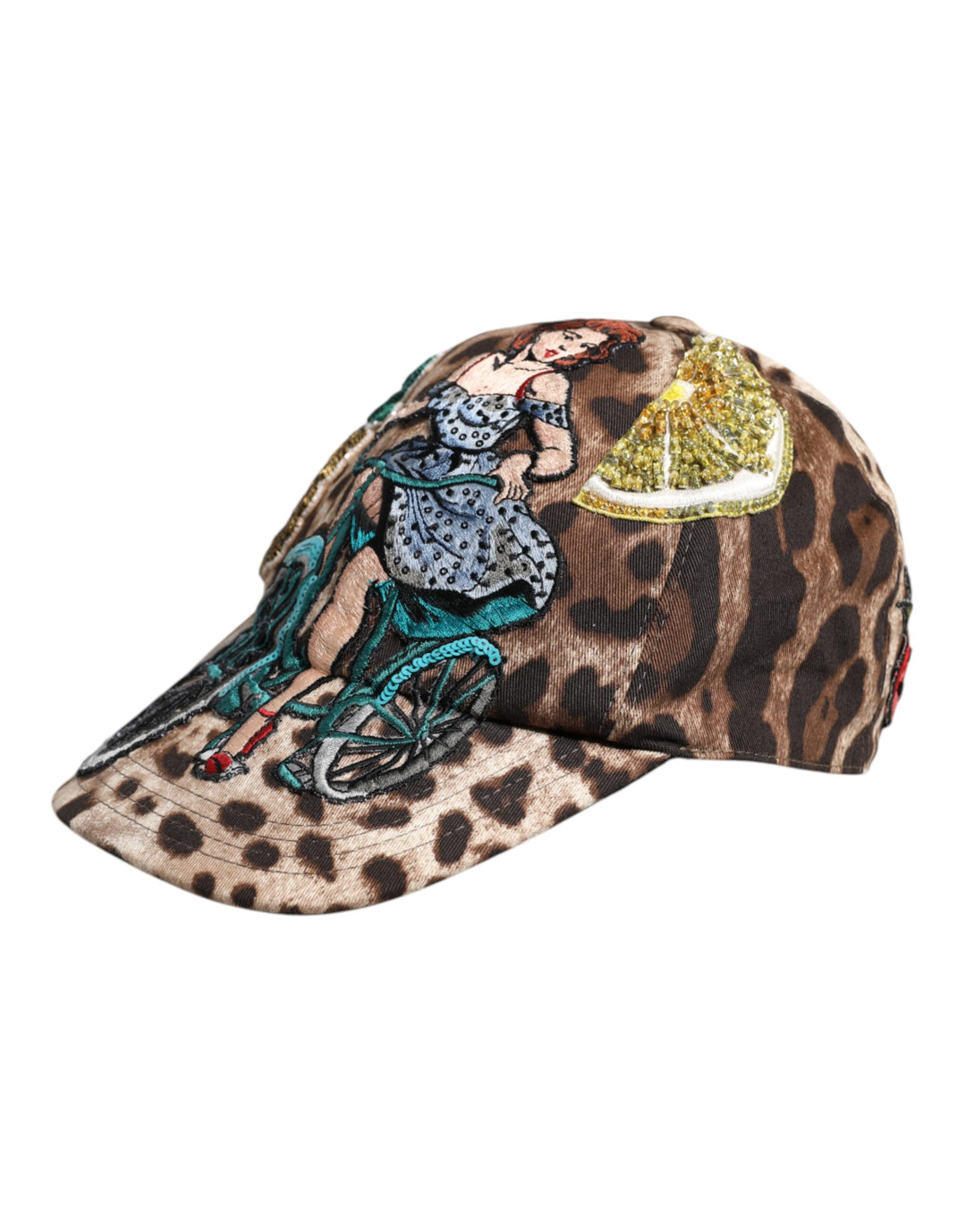 Brown Leopard Sequin Sicily Baseball Cap