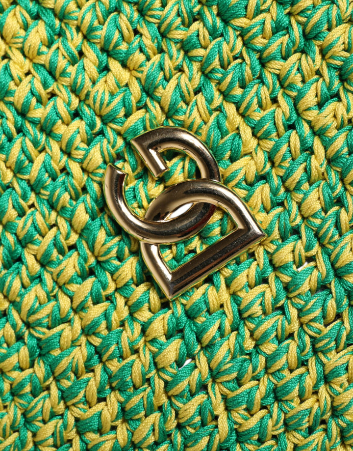 Green Cotton Crochet DG Logo Bucket Hat