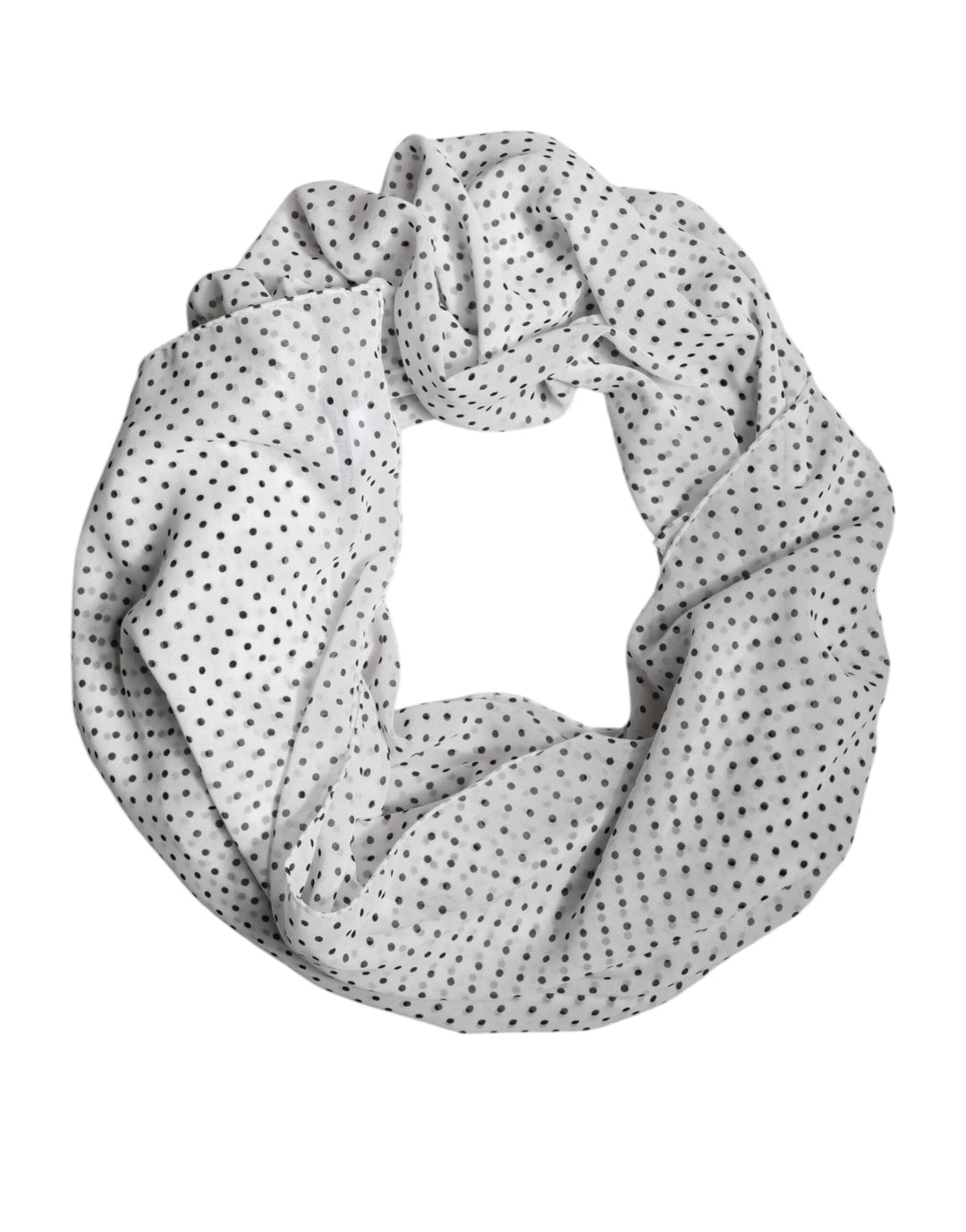 White Polka Dots Polyester Wrap Shawl Scarf