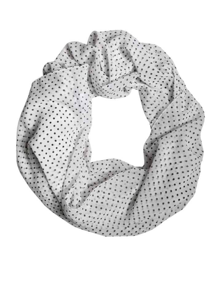 White Polka Dots Polyester Wrap Shawl Scarf