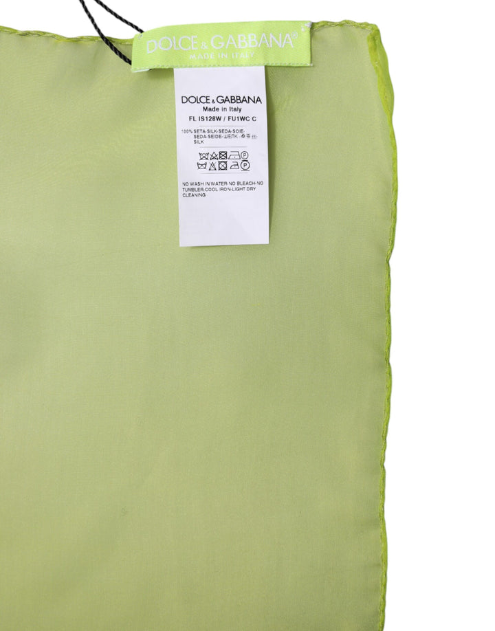 Green Silk Rectangle Wrap Shawl Neck Warmer Scarf