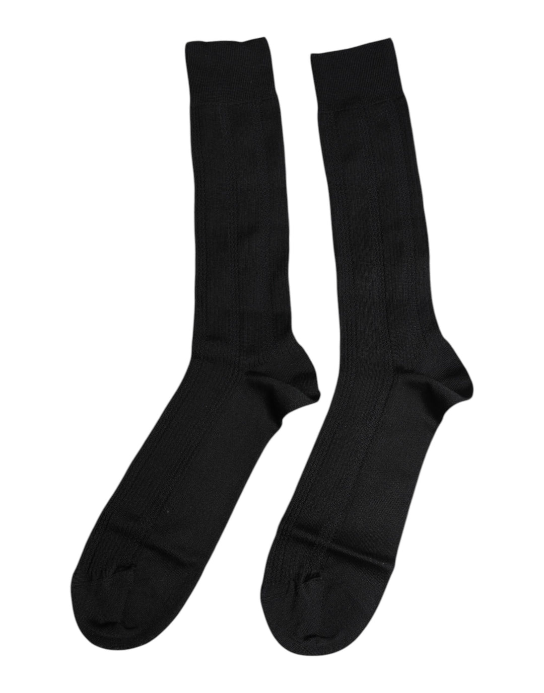 Black Stretch Logo Mid Calf Men Socks