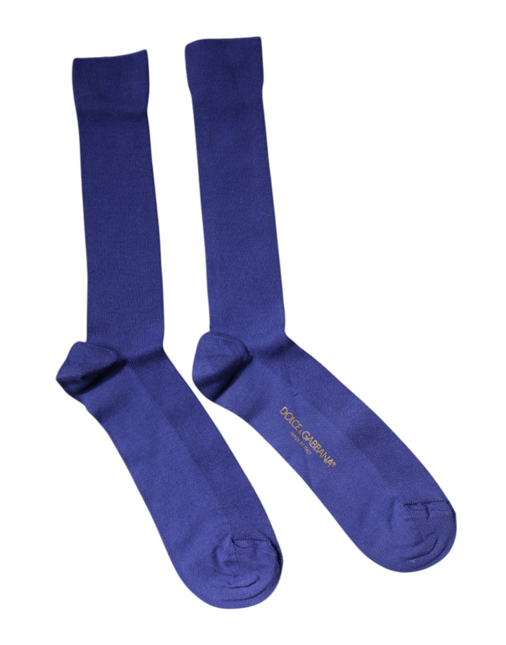 Purple Cotton Logo Over The Calf Socks