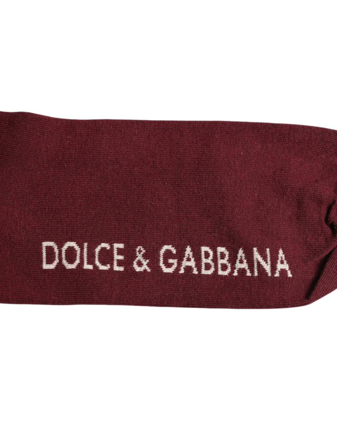 Burgundy Stretch Logo Print Mid Calf Socks