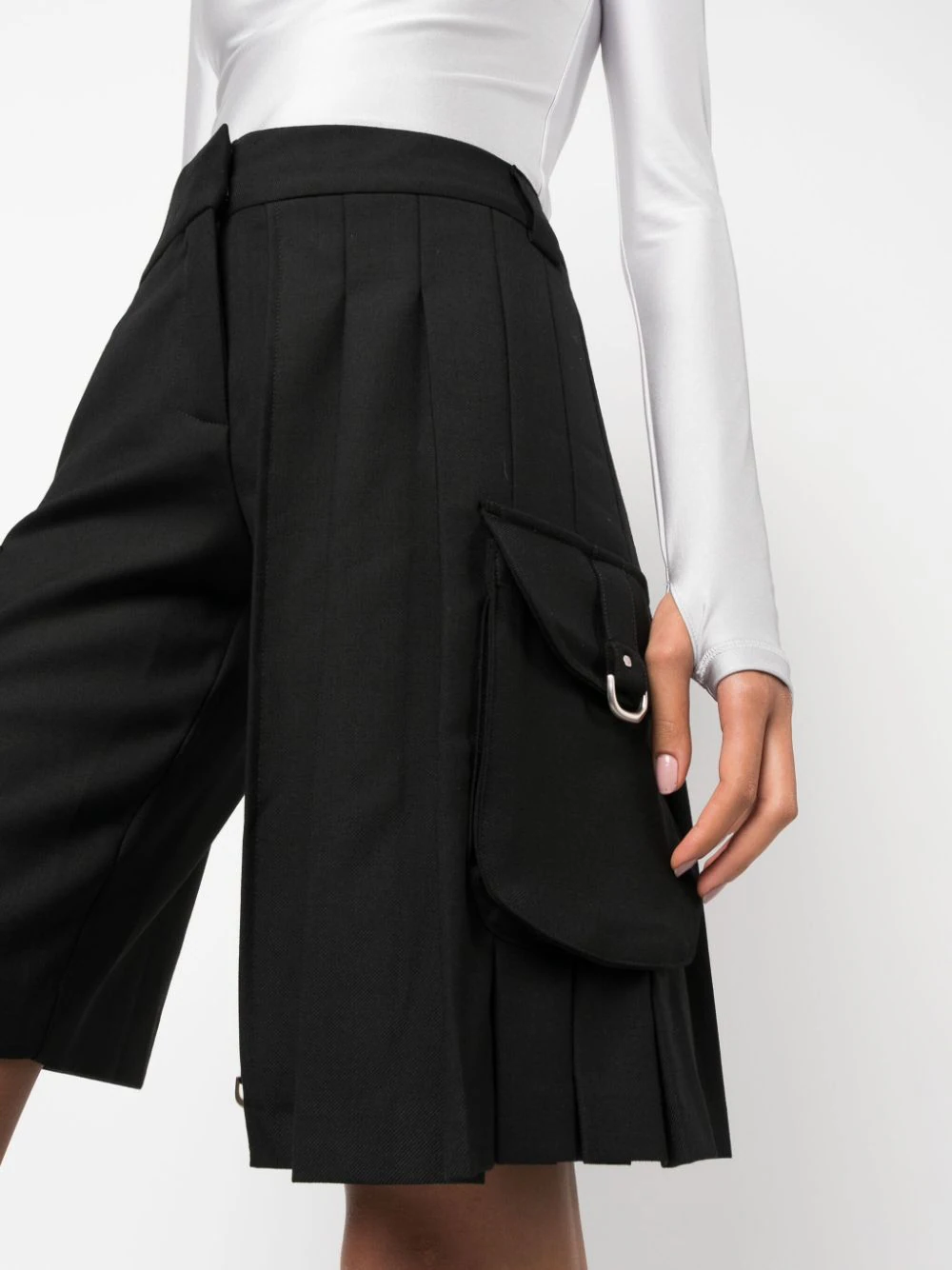 pleated cargo shorts-4