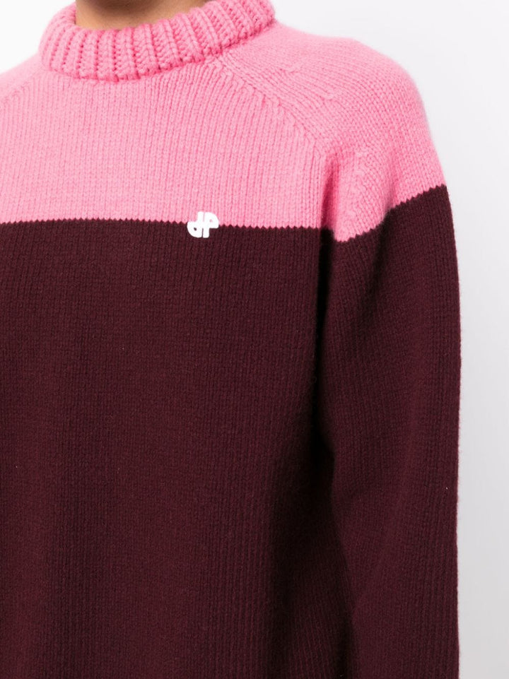 PATOU merino-blend colour-block jumper-8