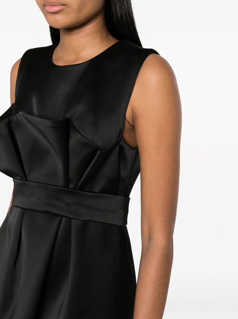 satin belted sleveless minidress-9