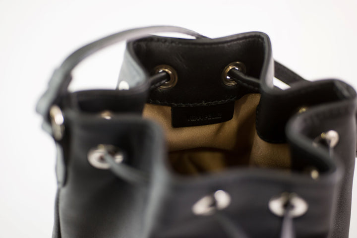 LA ROSE leather satchel bag black-31